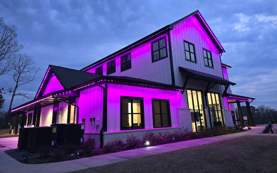 Property exterior after architectural lighting installation — Visible Illumination SC